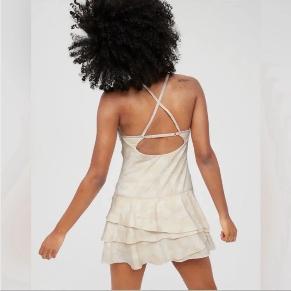 Offline by Aerie Real Me Maggie Tiered Ruffle Tennis Dress Built-In Shorts S - Picture 2 of 12